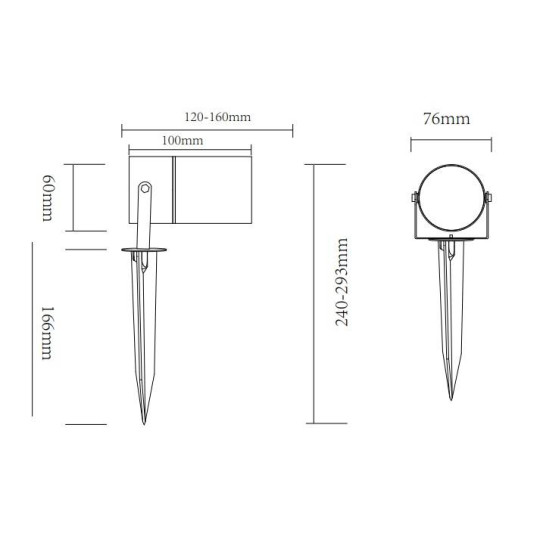 Градински прожектор с колче за земя MAYTONI O025FL-01B SCOPE