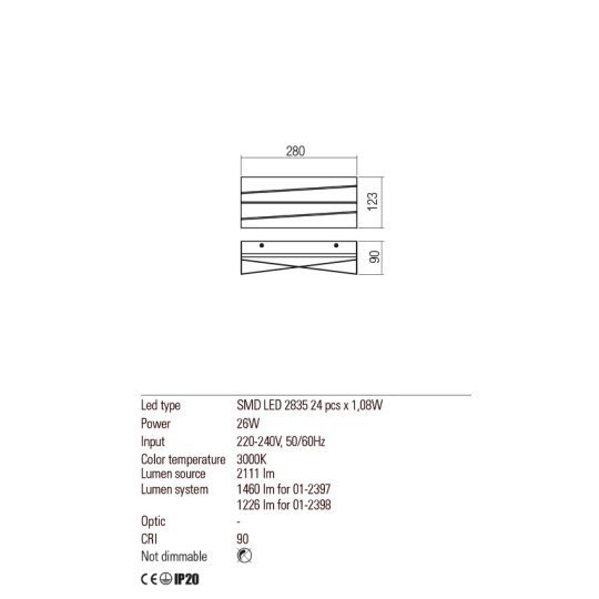 LED аплик REDO 01-2397 ZIGO