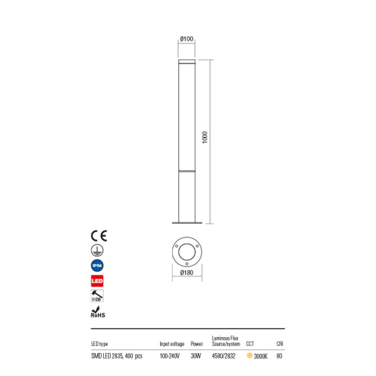 LED градински стълб REDO OUTDOOR 90277 HINT