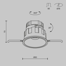 LED луна за вграждане MAYTONI DL057-10W3K-B WISE