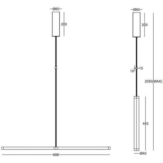 LED пендел MAYTONI P096PL-L11BK SUPERSYMMETRY