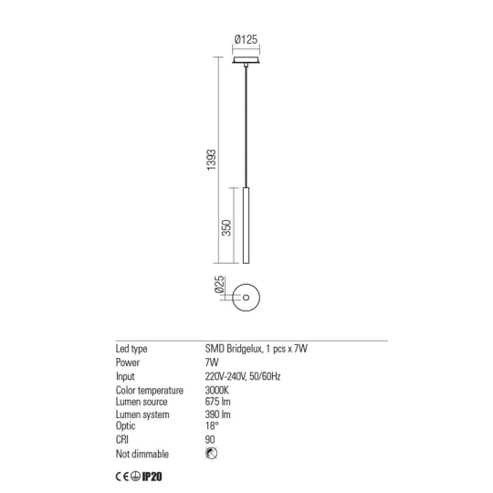 LED пендел REDO 01-2359 KANJI