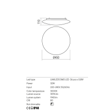 LED плафон за баня REDO 01-2990 ANTIBA