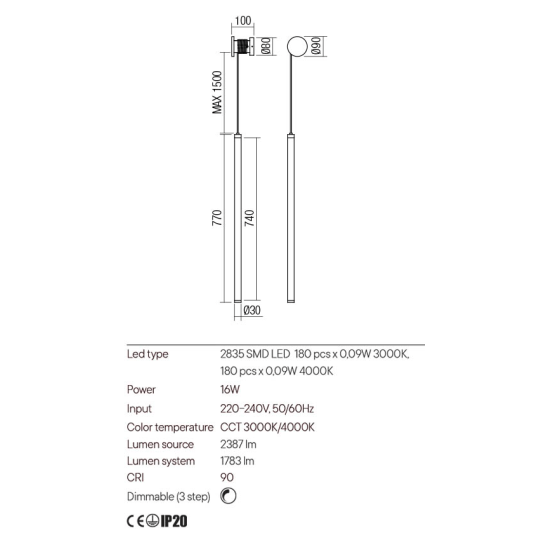 LED аплик REDO 01-3304 SWING