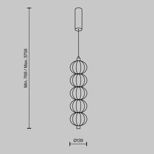 LED пендел MAYTONI MOD216PL-L10G3K GOLDEN CAGE