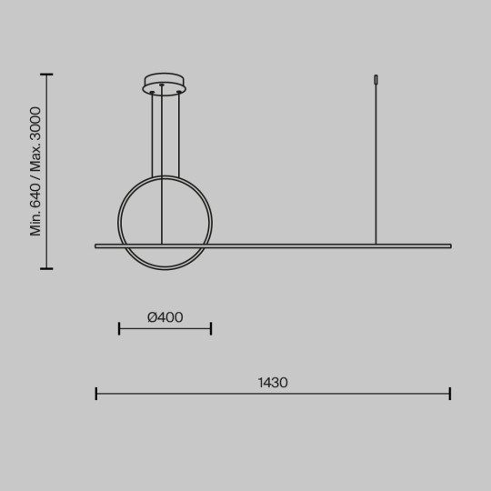 LED пендел MAYTONI MOD247PL-L49BSK HALO