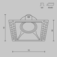 Луна за вграждане MAYTONI DL042-01-SQ-B DOT TRIMLESS