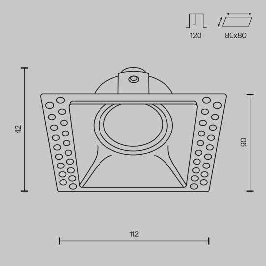 Луна за вграждане MAYTONI DL042-01-SQ-B DOT TRIMLESS