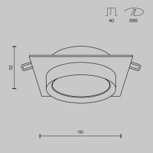 Луна за вграждане MAYTONI DL086-GX53-SQ-BG HOOP