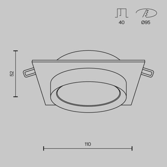 Луна за вграждане MAYTONI DL086-GX53-SQ-BG HOOP